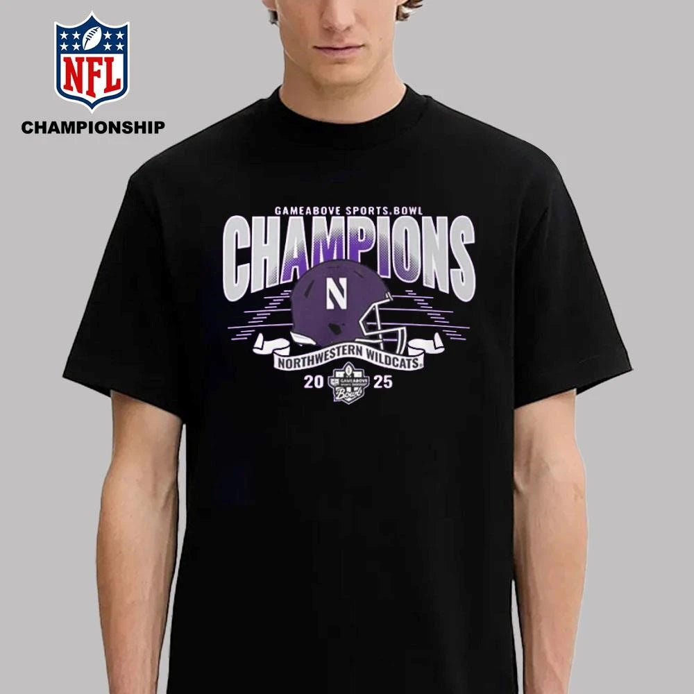 Northwestern Wildcats 2025 Gameabove Sports Bowl Football Champions Shirt