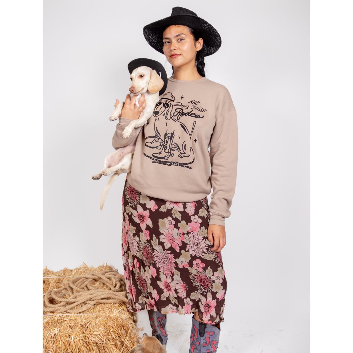 not my first rodeo unisex premium crew sweatshirt