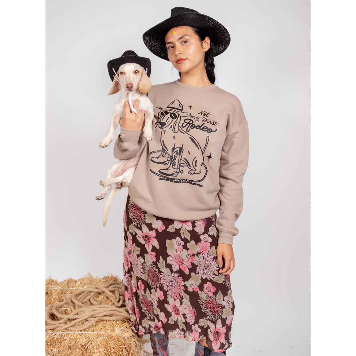 not my first rodeo unisex premium crew sweatshirt