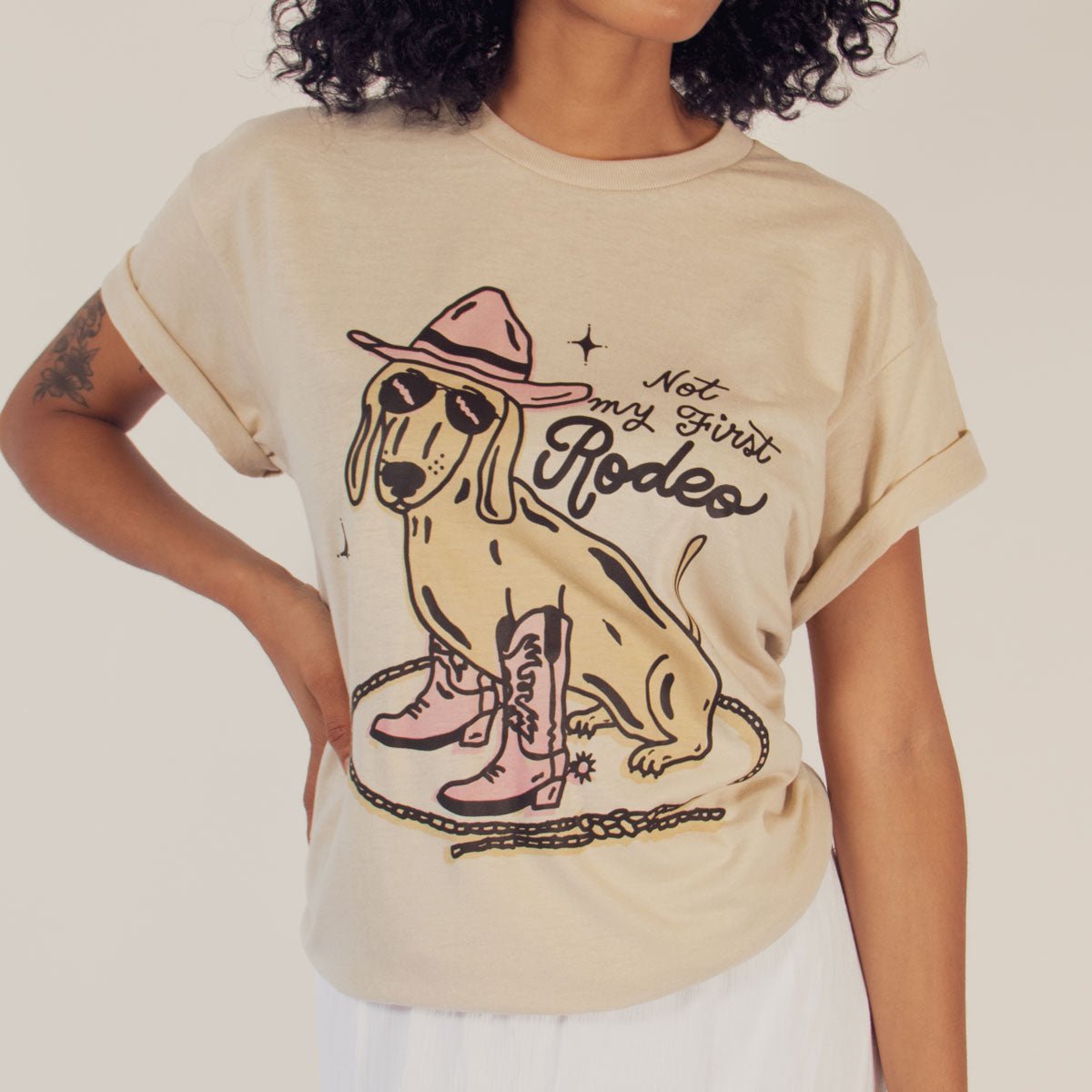 not my first rodeo unisex tee | desert dust