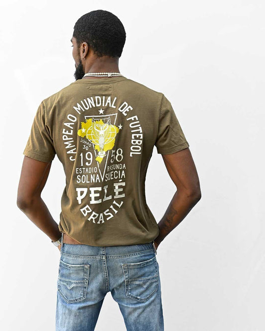 PelÃ© 1958 Brasil Olive Tee