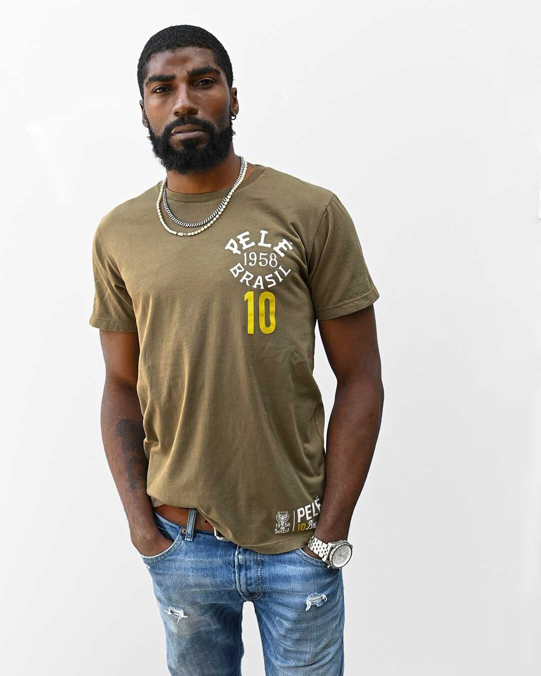 PelÃ© 1958 Brasil Olive Tee