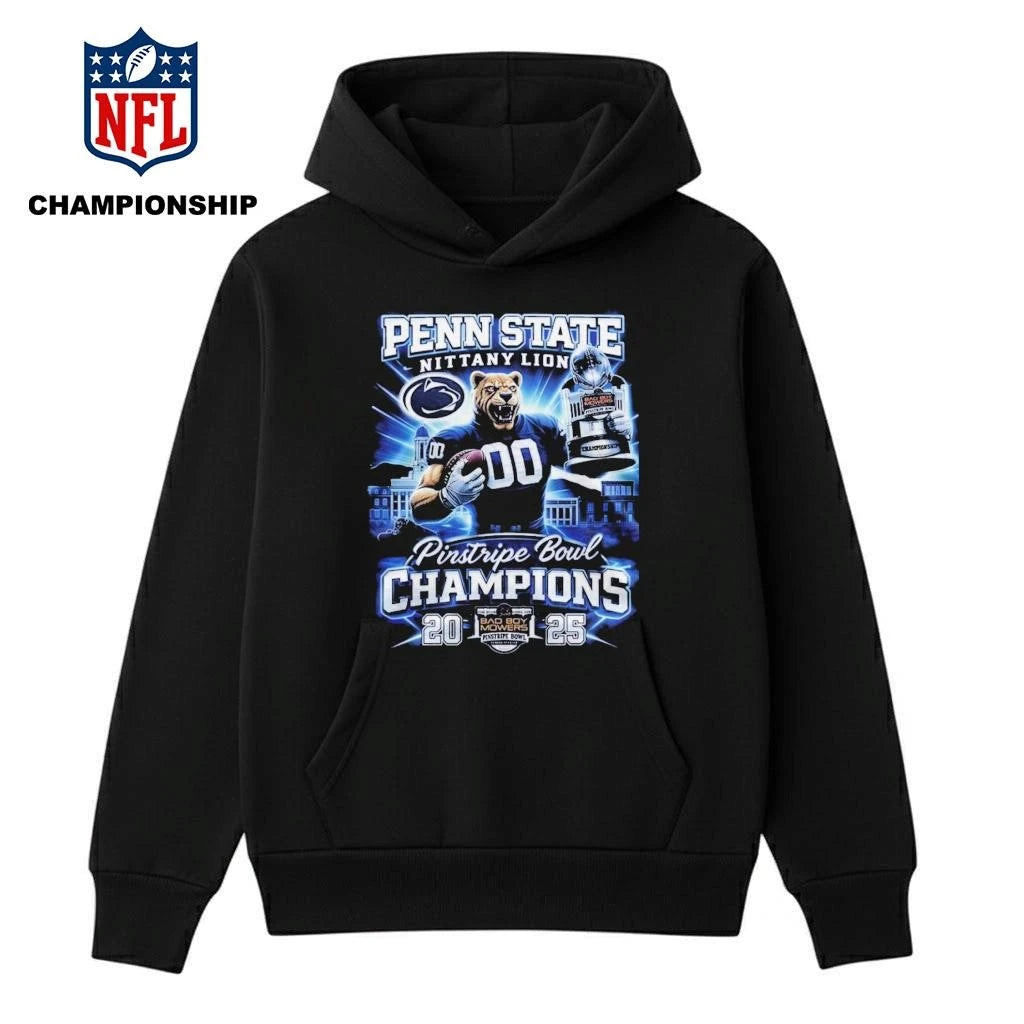 Penn State Nittany Lions 2025 Pinstripe Bowl Champions Mascot Design Shirt