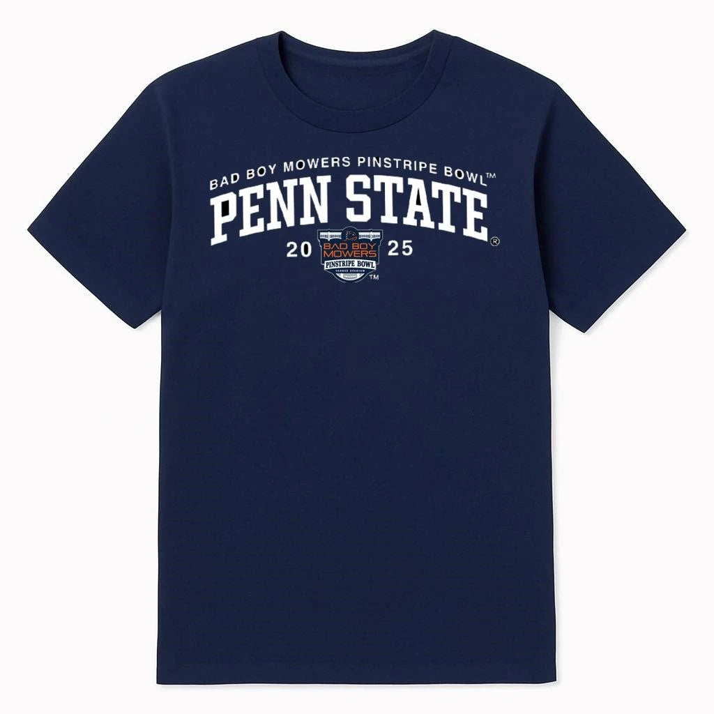 Penn State Nittany Lions Football 2025 Bad Boy Mowers Pinstripe Bowl Shirt