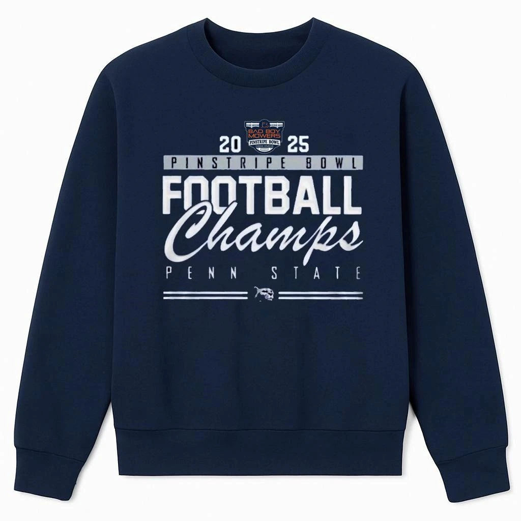 Penn State Nittany Lions Football Champions Bad Boy Mowers Pinstripe Bowl 2025 Shirt
