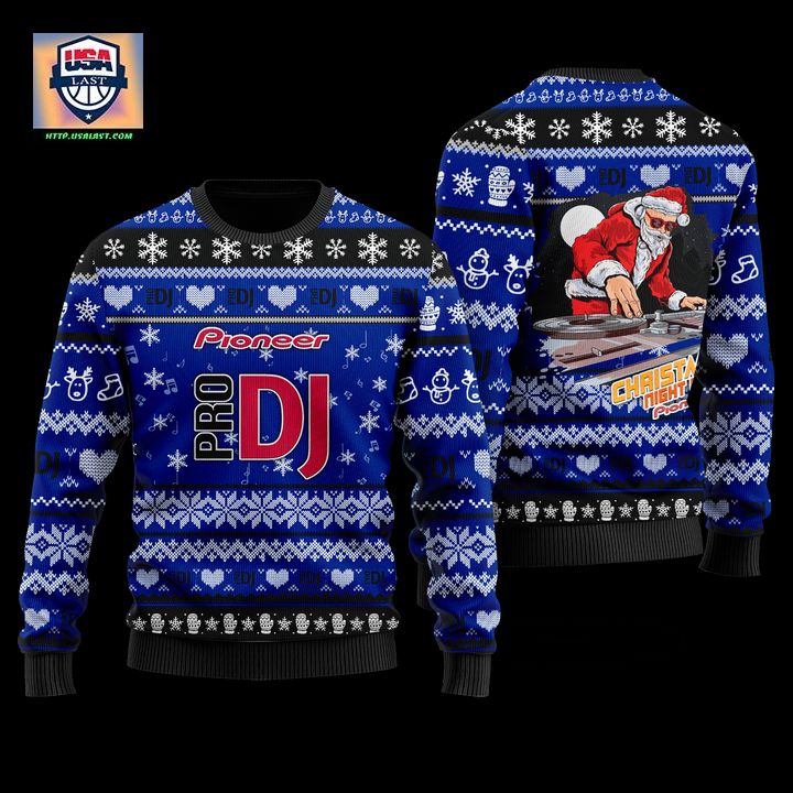 Pioneer DJ Blue 3D Faux Wool Ugly Sweater