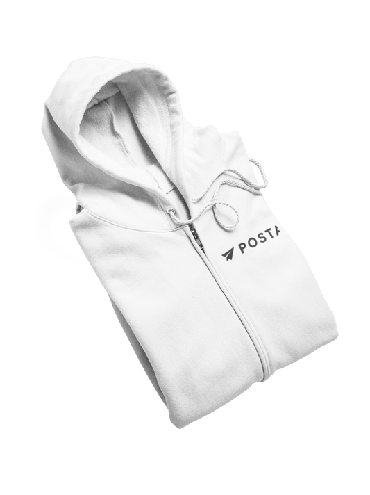 Postal Premium Unisex Full Zip Hoodie - White - International
