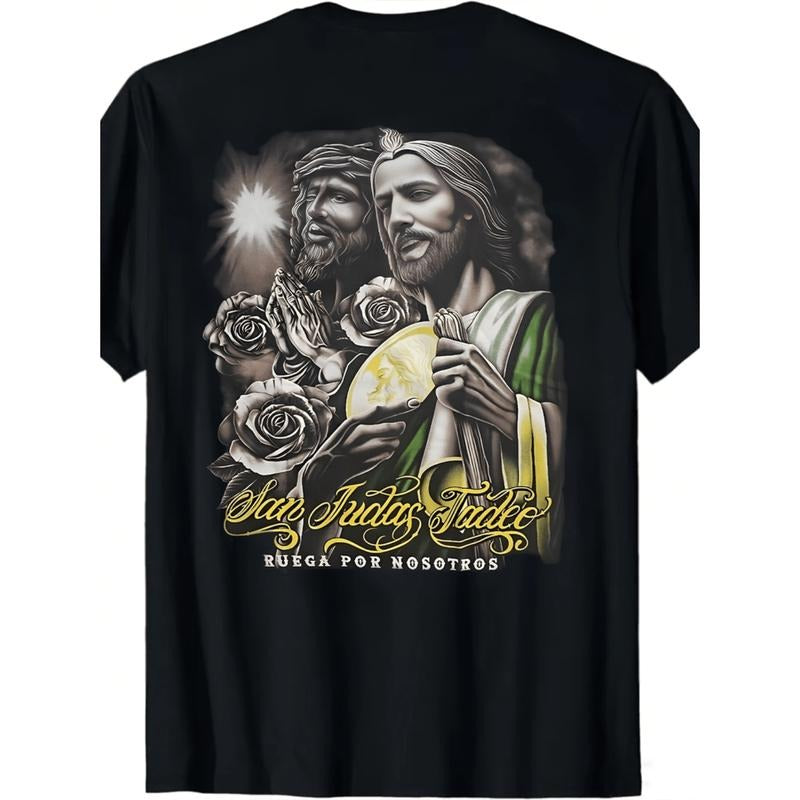 prayer floral graphic t shirt 100 cotton o neck short sleeve casual mens tee machine washable 180  -1 Hoodie, Sweatshirt