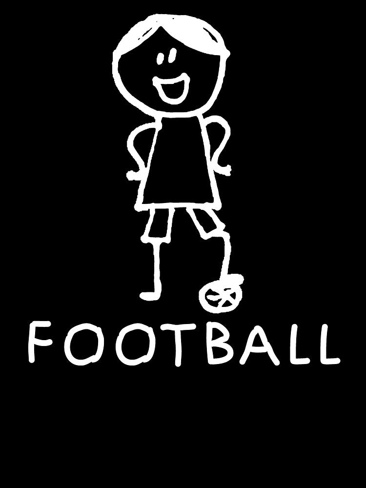 Stick Peeps FOOTBALL kids kid children child active (white) by SolidEarthArt
