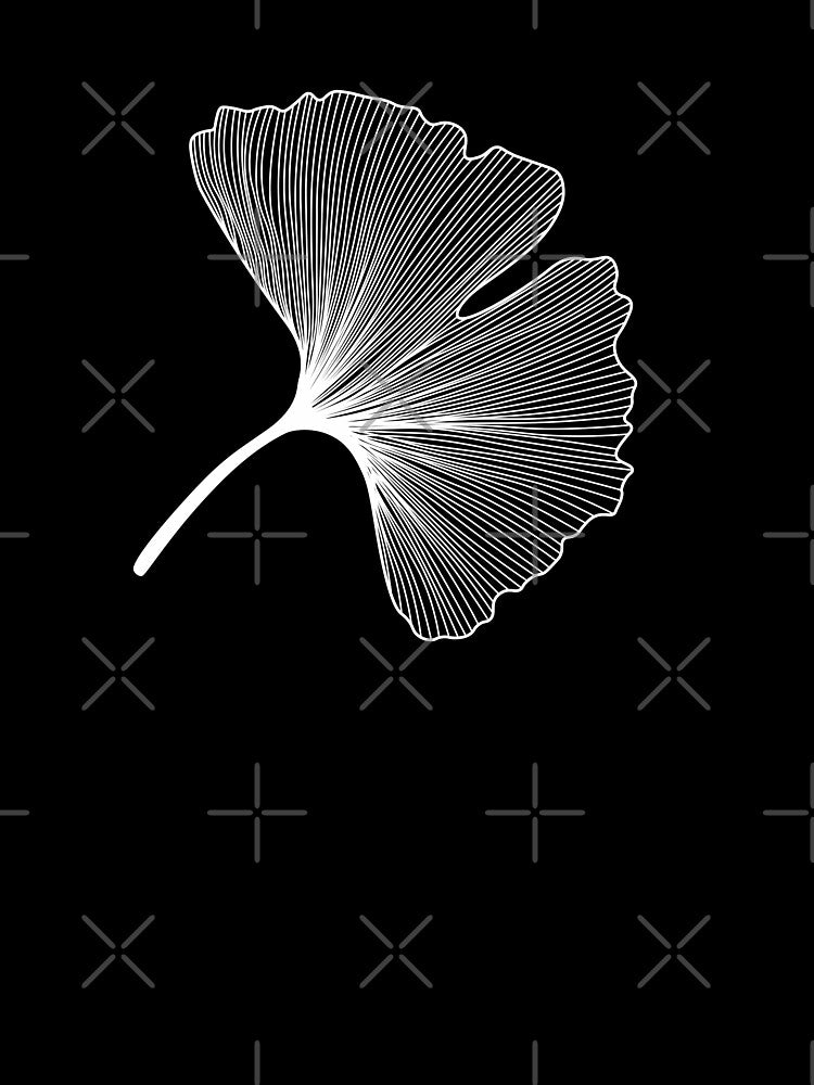 Ginkgo Biloba leaves pattern - WHITE by Printables Passions