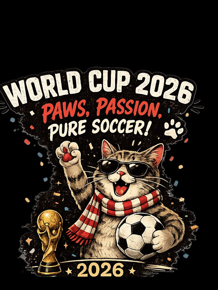 World Cup 2026 Funny Cat Soccer Retro Shirt by Pawvetica
