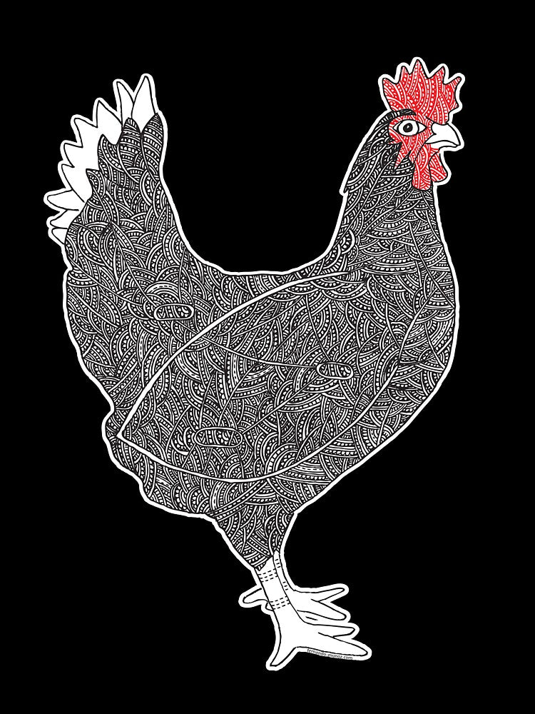Chicken art | Chicken lover | Chicken fan | Farm chicken by JustKindDesigns