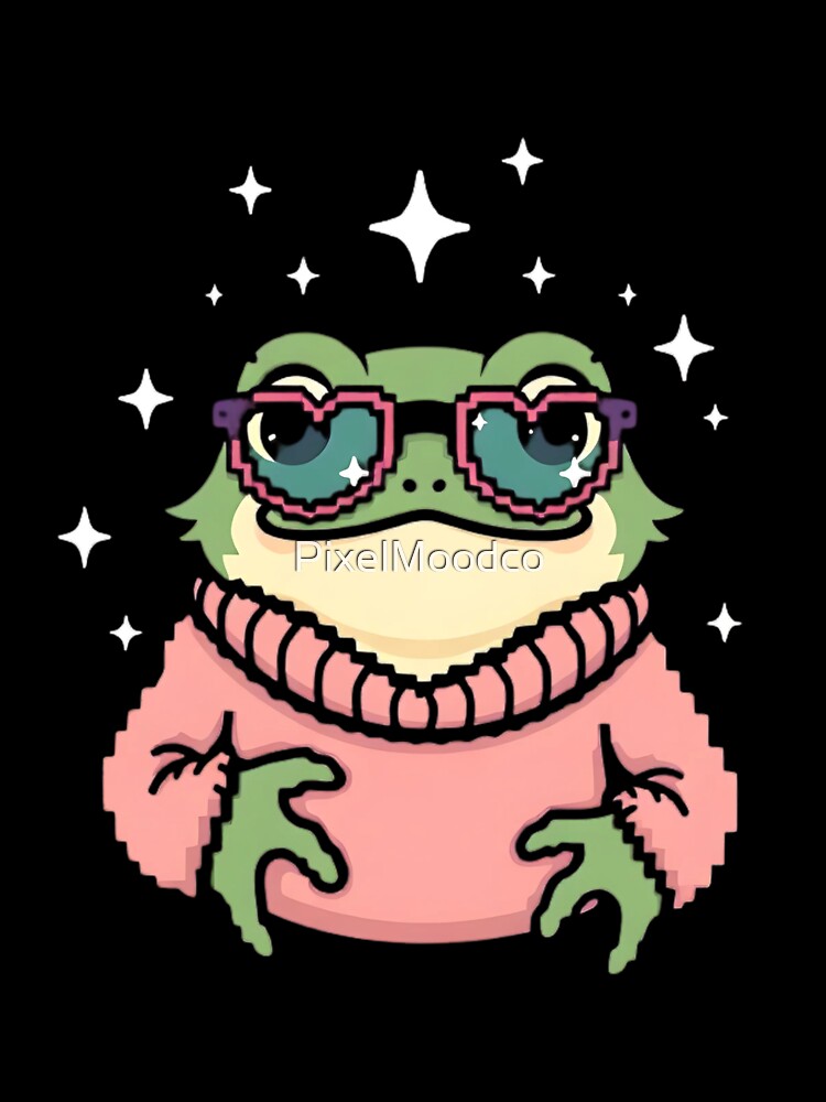 Charming Cottagecore Frog: Cute Academia Vibes by PixelMoodco