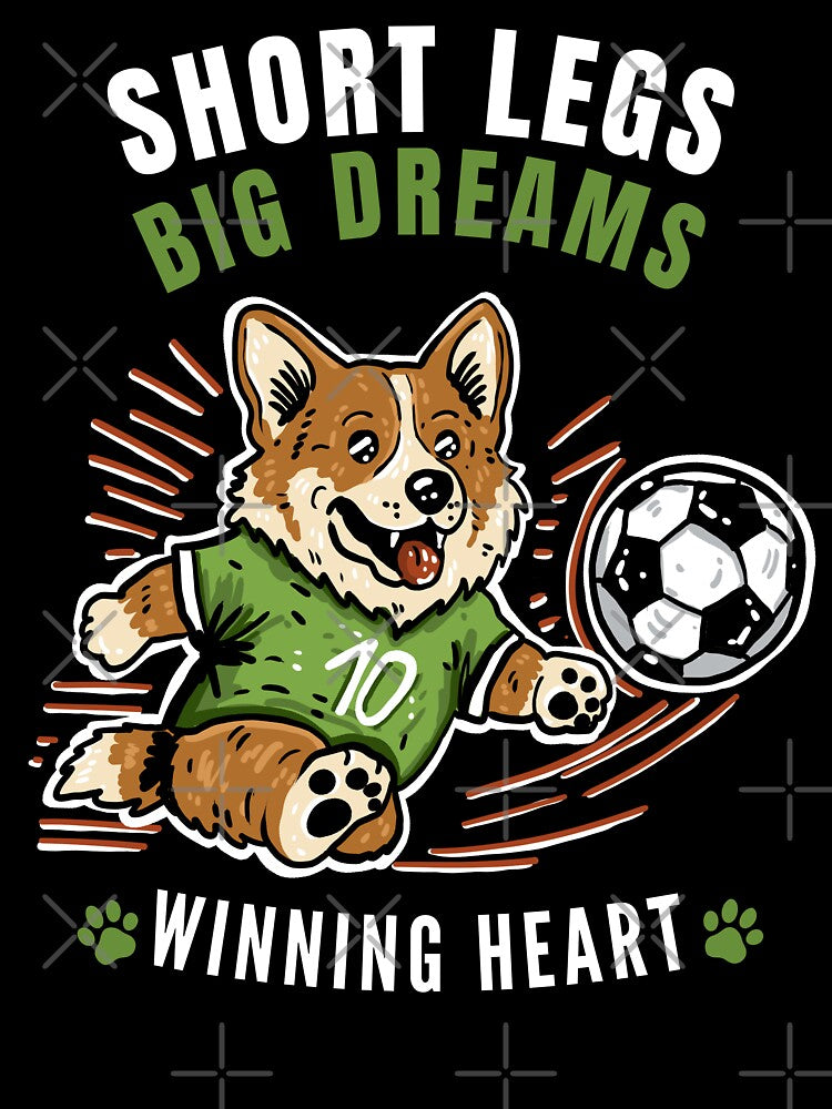 Funny Soccer Corgi Dog - Short Legs Big Dreams by Volta Studio