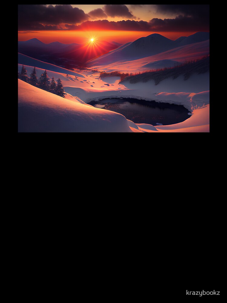 View of Stunning Sunset from Snowy Mountains by krazybookz