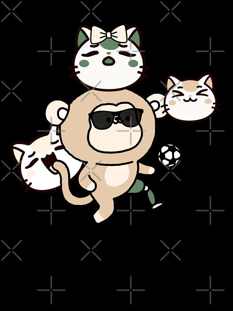 Monkey Soccer Player with Prosthetic Leg and Cat Squad by Kanniax