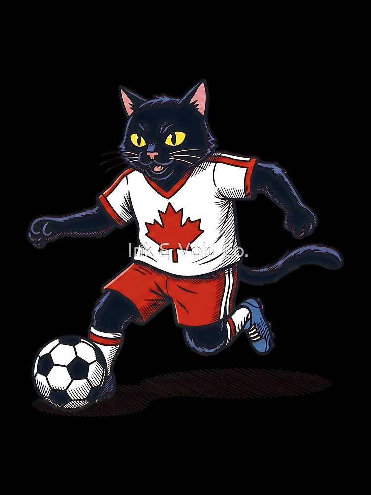 Retro 90s Canadian Soccer Cat by Ink & Void Co.