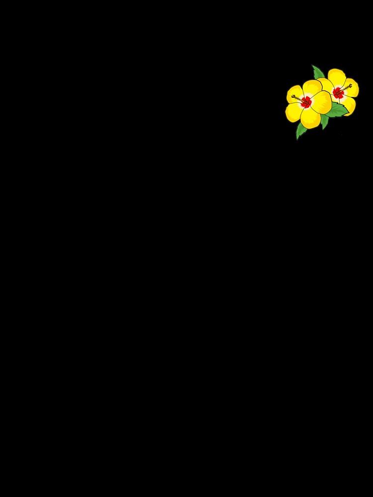 Yellow Hibiscus Flower Pocket Patch T-Shirt for Men and Women by AllStarMerch