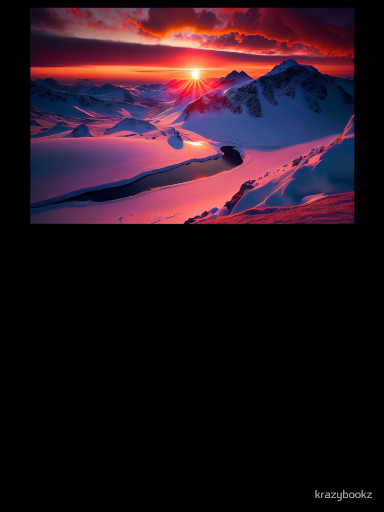 View of Amazing Sunset from Snowy Mountains by krazybookz