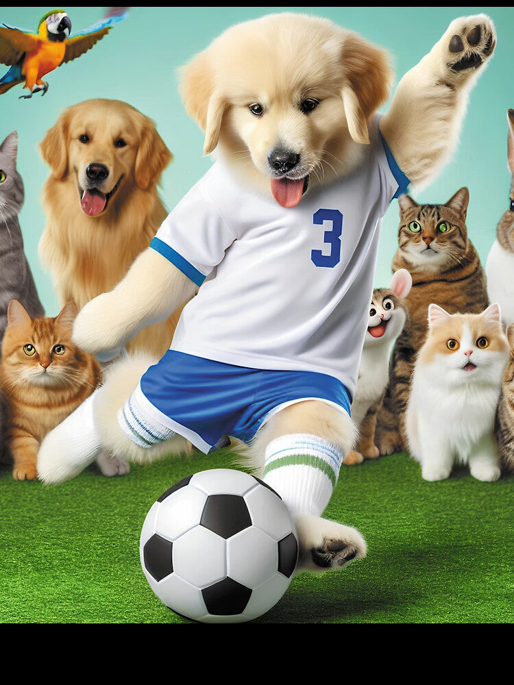 Funny Animals Playing Soccer Football Team, Kids Sports Animal Lover Gift, soccer dog by E.D.CH designs.