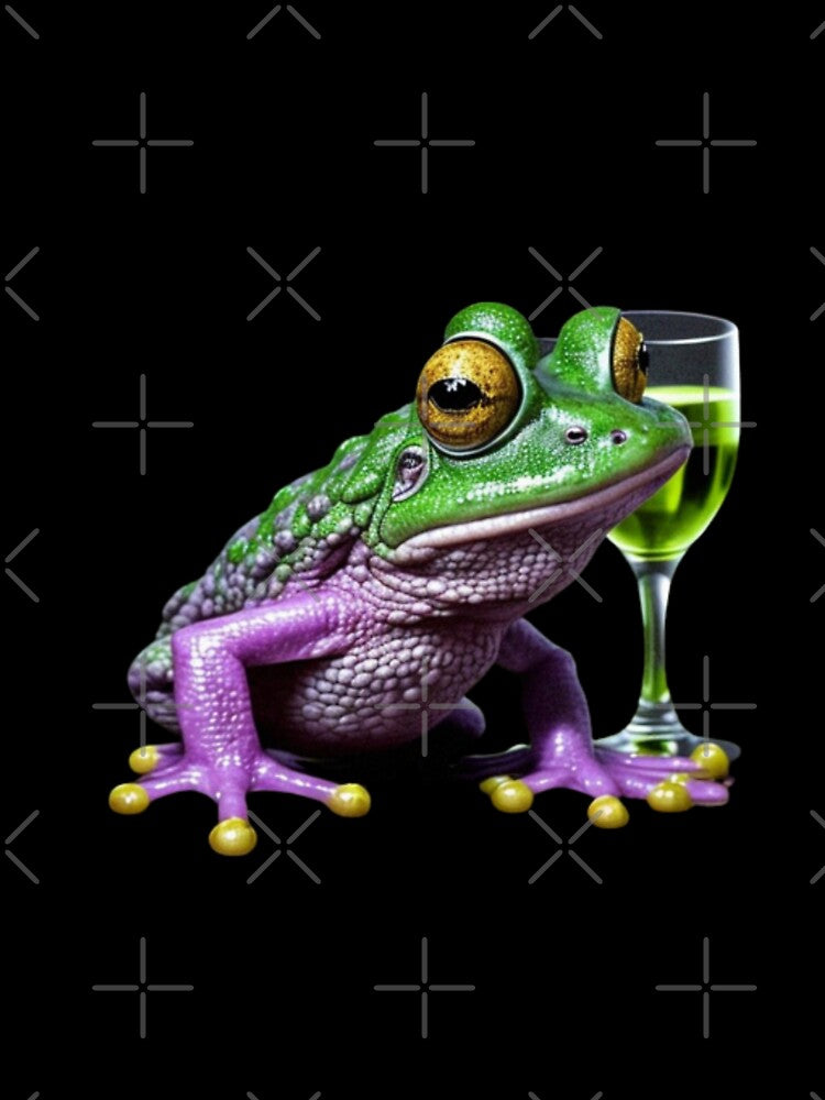 " leopard frog"  funny leopard frog with grass of wine ,frog lover by Obinne