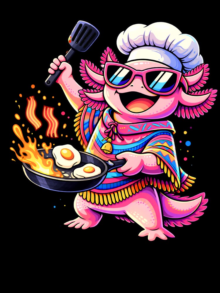 Funny Chef Axolotl Cooking – Cute Pop Art Food Animal Illustration by ColorSplash123