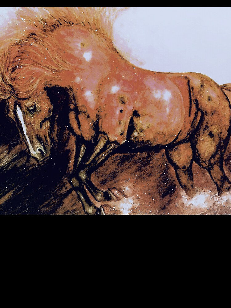 Chestnut horse watetcolor painting by horseaddicted