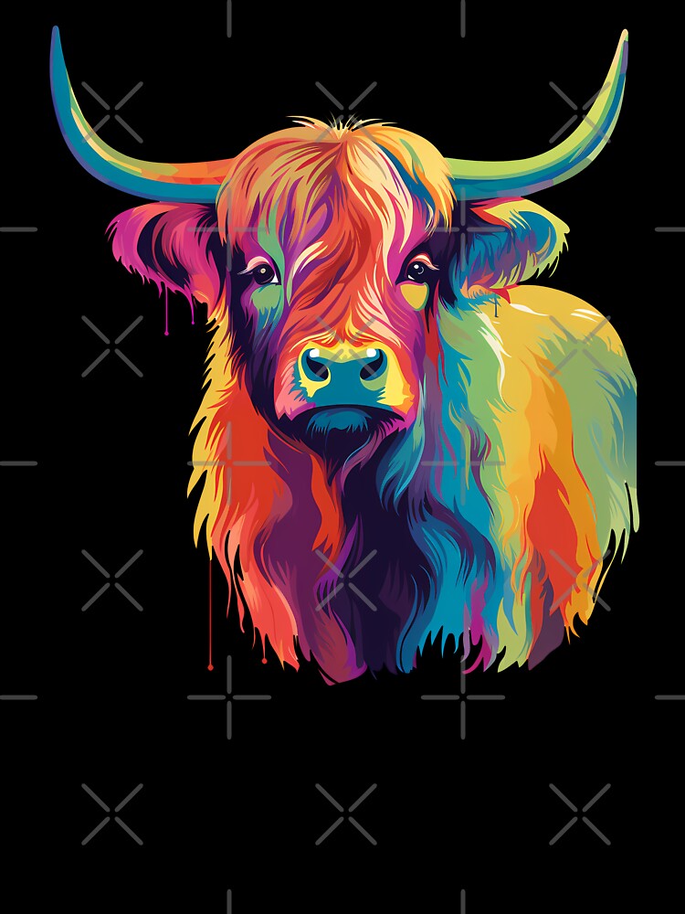 Colorful Pop Art Highland Cow by Ripper19