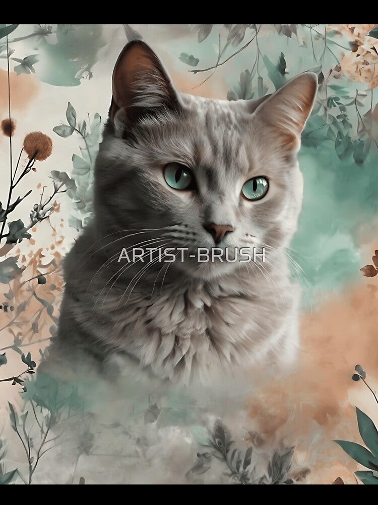 Misty Meow | Digital Art Print | Mystical Cat | AI-Generated Wall Art | Downloadable Home Decor by ARTIST-BRUSH