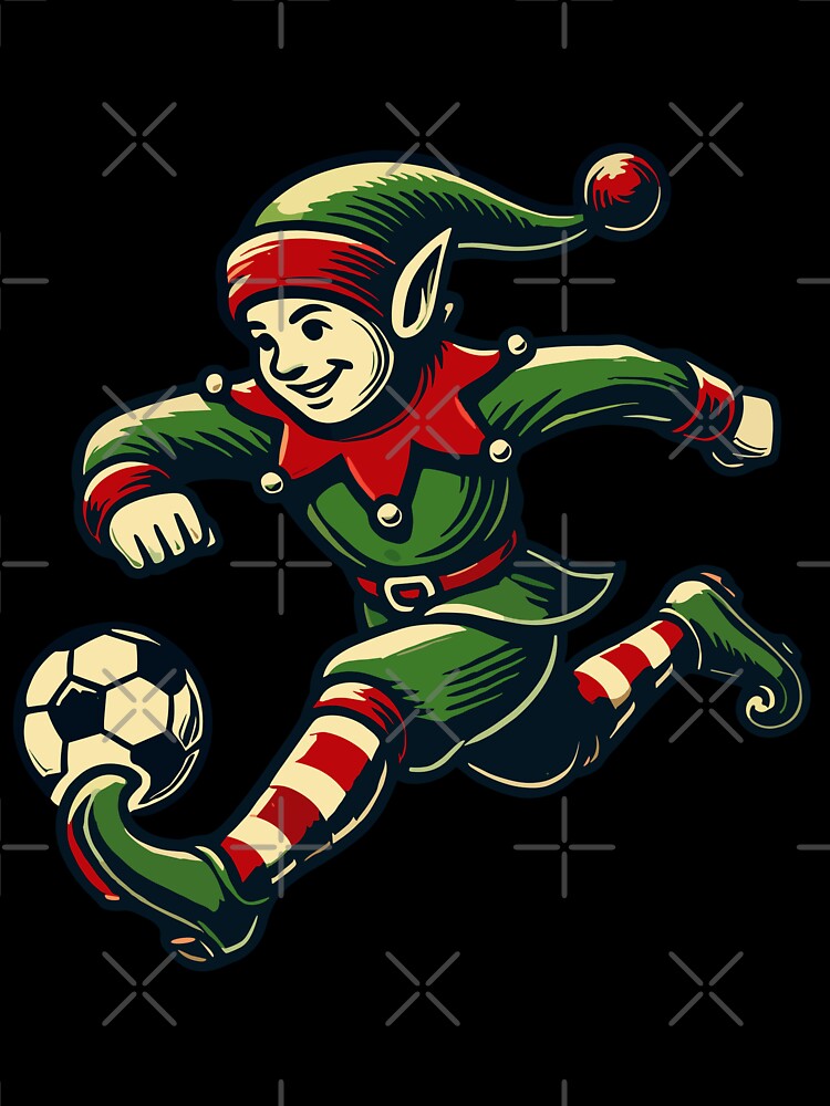 Christmas Elf Soccer Player Fun by LuminOrb