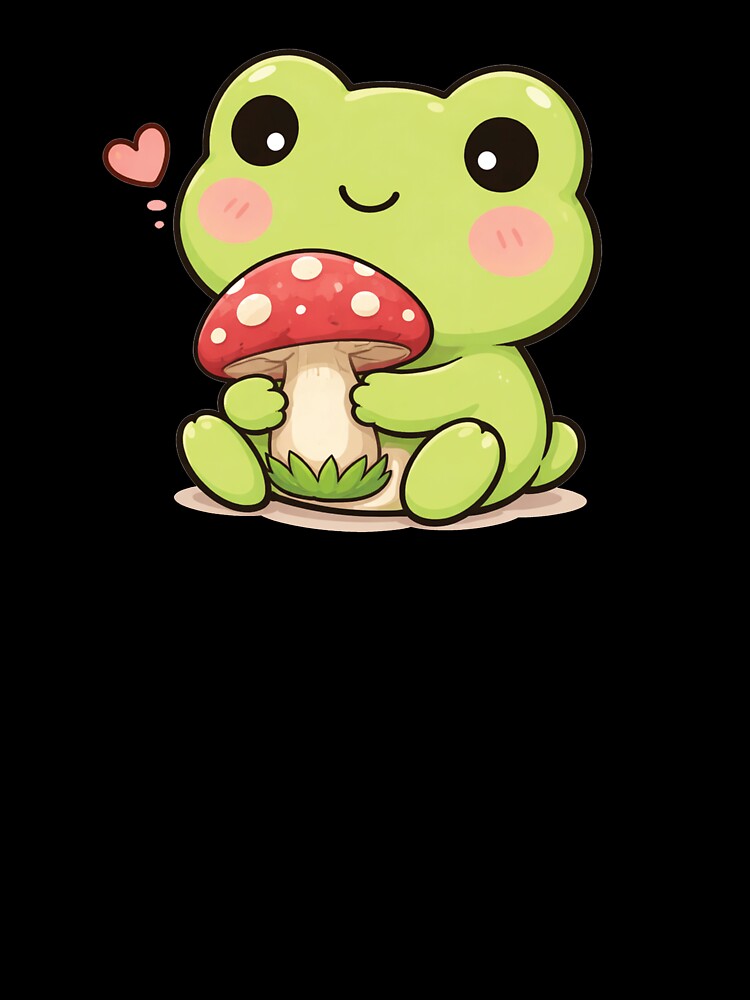 Cute frog with mushroom by franky-and-art