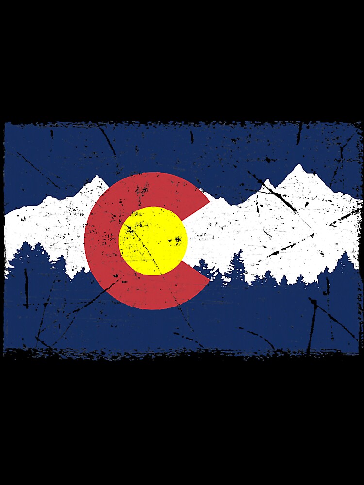 Vintage Colorado Flag Rocky Mountains by YesterDayCheck
