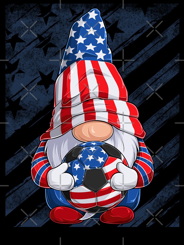 Patriotic Soccer Gnome 4th of July US Flag for Boys and Kids by grinta2021