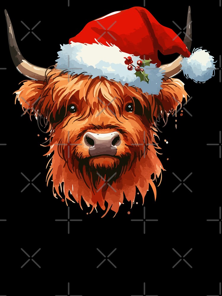 Christmas Highland Cow Heilan Coo by TomFrontierArt