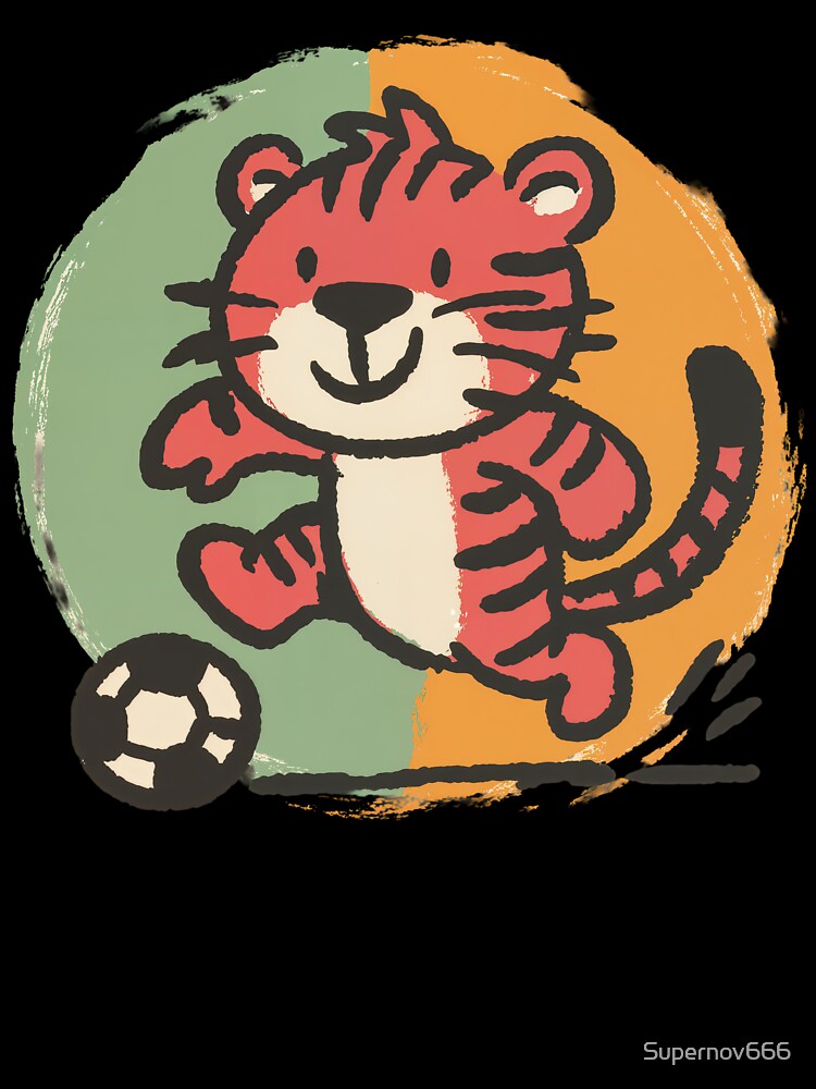 Tiger Cub Goal Rush – Playful Jungle Soccer Mascot in Action by ForeverPrintsOK