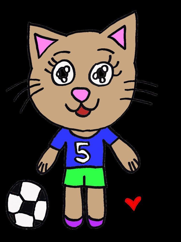Cat playing soccer by Teresa Hulbert