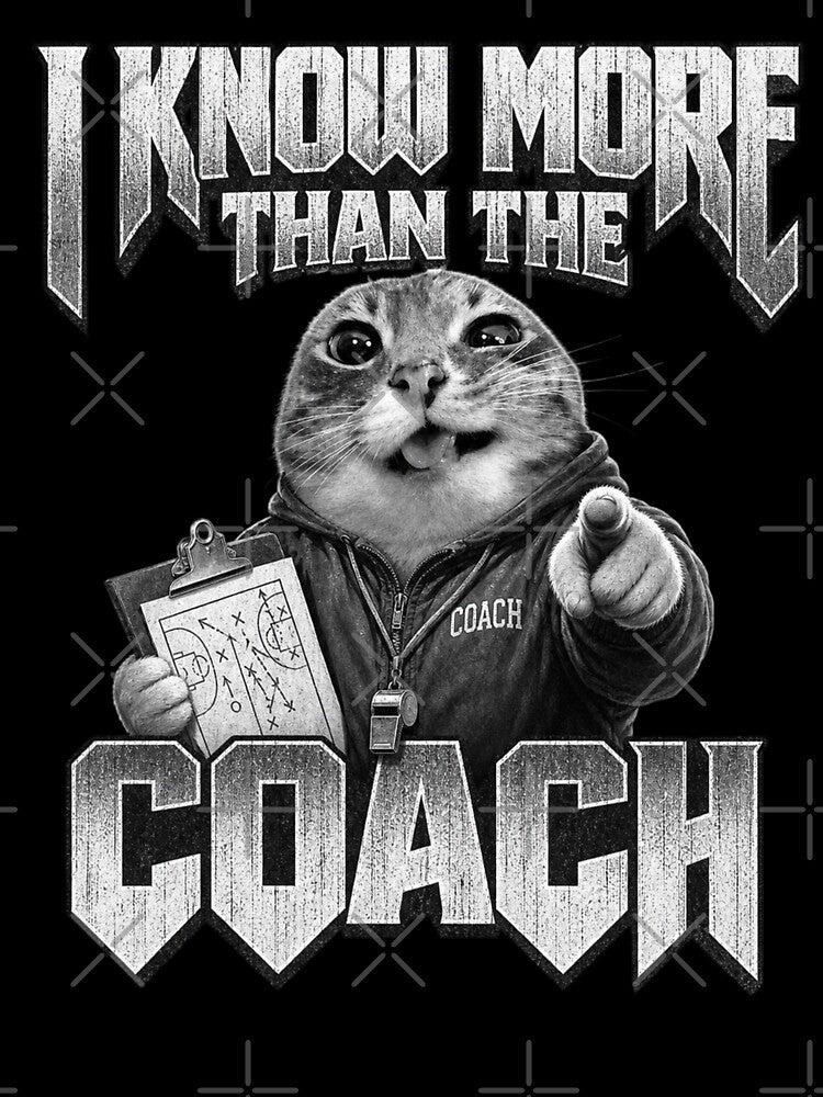 I Know More Than The Coach Funny World Cup 2026 Meme USA Soccer Fan Silly Cat by darkdotsdesigns