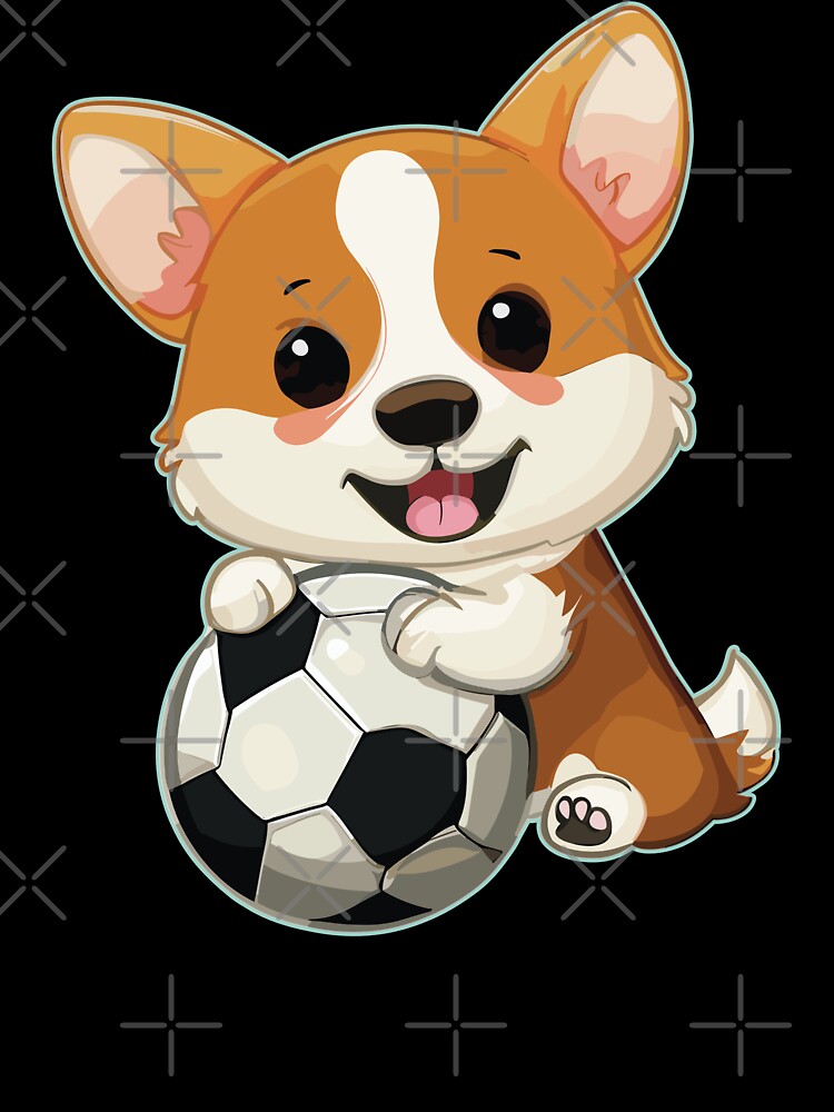Corgi Dog with Soccer Ball by Numero14