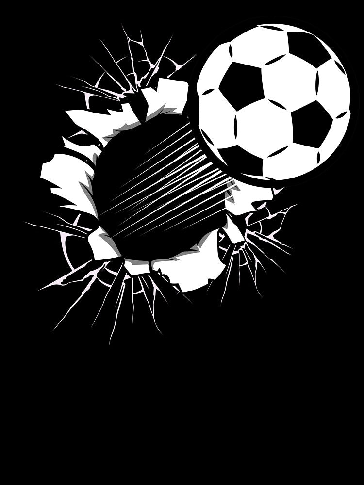 3D Artistic Soccer Ball Blasting Through by The Masked Designer