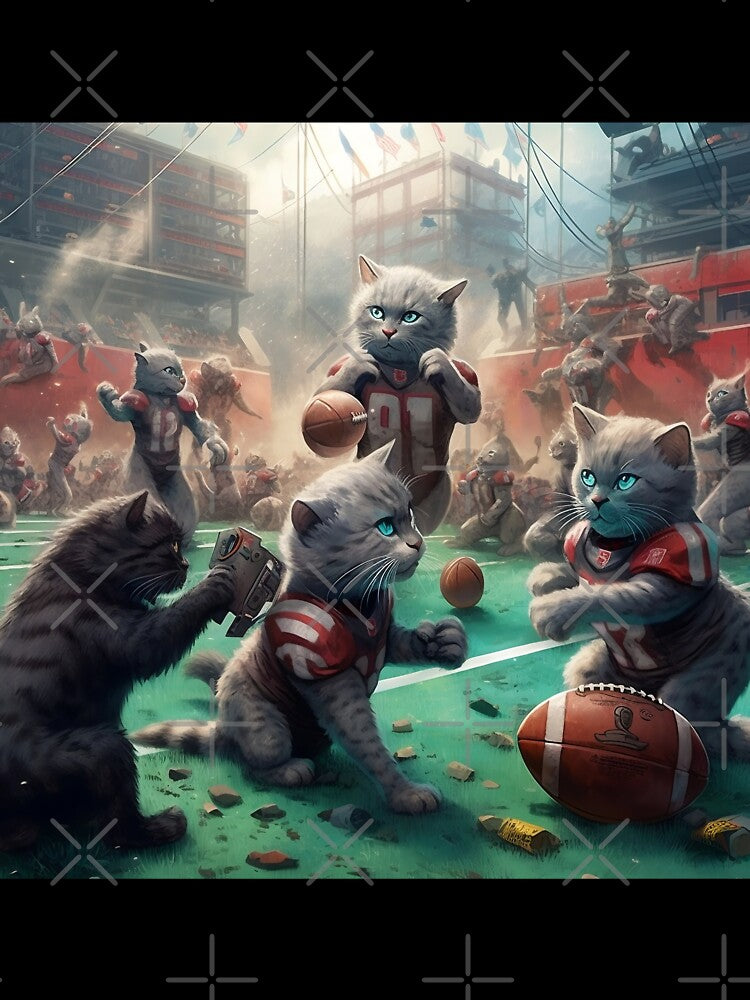 Blue Cats on the Football Pitch by BDMeow