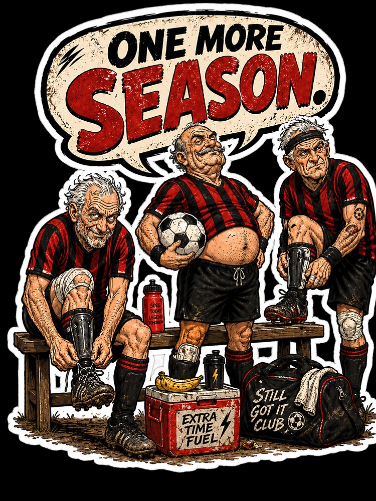 One More Season Funny Soccer T-Shirt | Old Footballer Gift | Father’s Day Sports Tee by Loose Parts