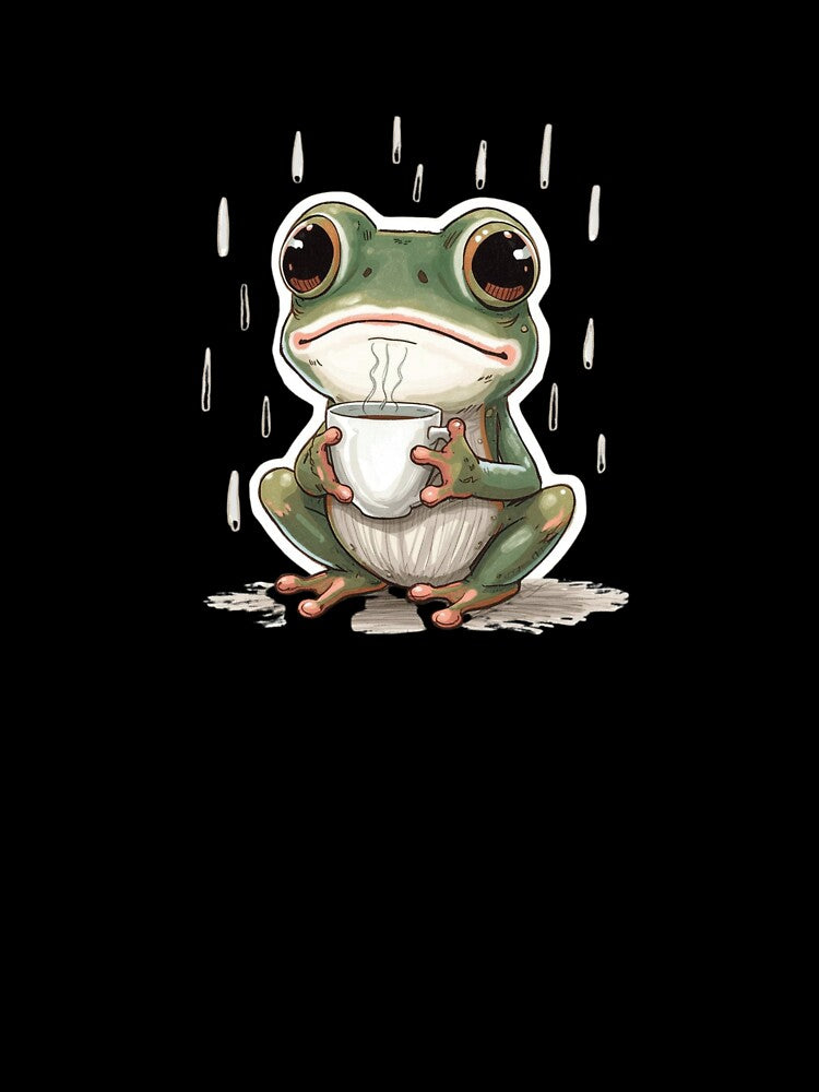 Sad Frog Drinking Coffee by AYT-Shirts
