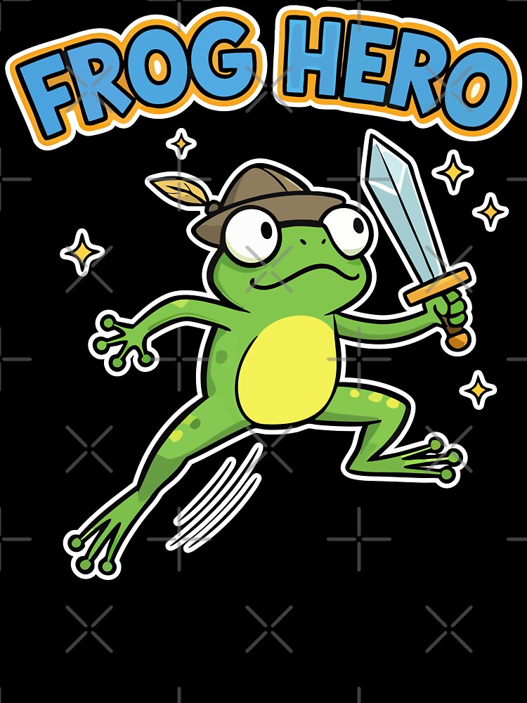 Frog Hero Warrior Green Frog Cartoon by Taridesign