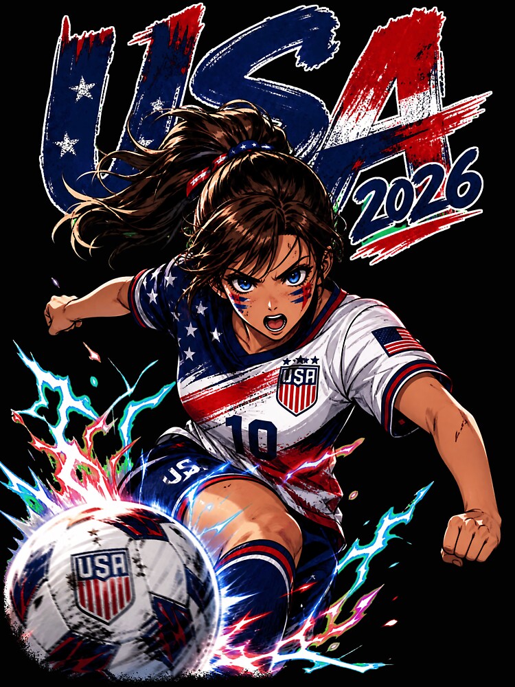USA Soccer Anime Girl: World Cup 2026 Striker by Senpai Syndicate