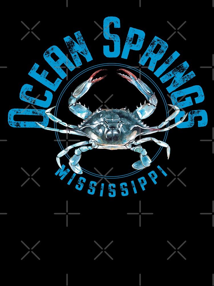 Ocean Springs Mississippi Blue Crab Design by Futurebeachbum