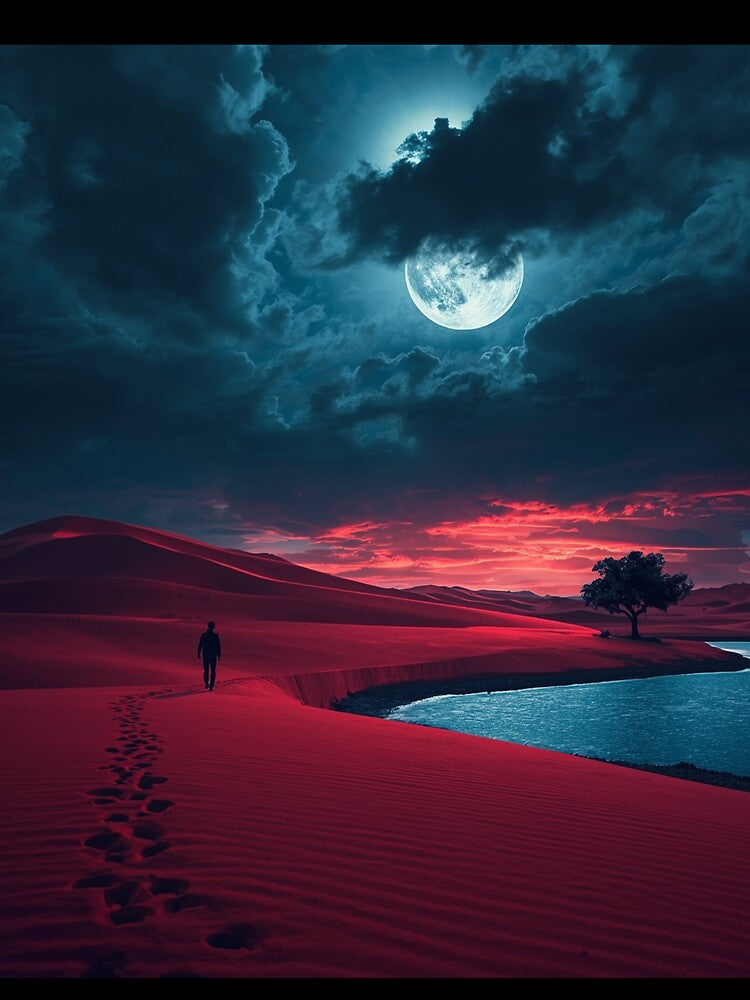 Moonlit Desert Journey by PixelVibe782