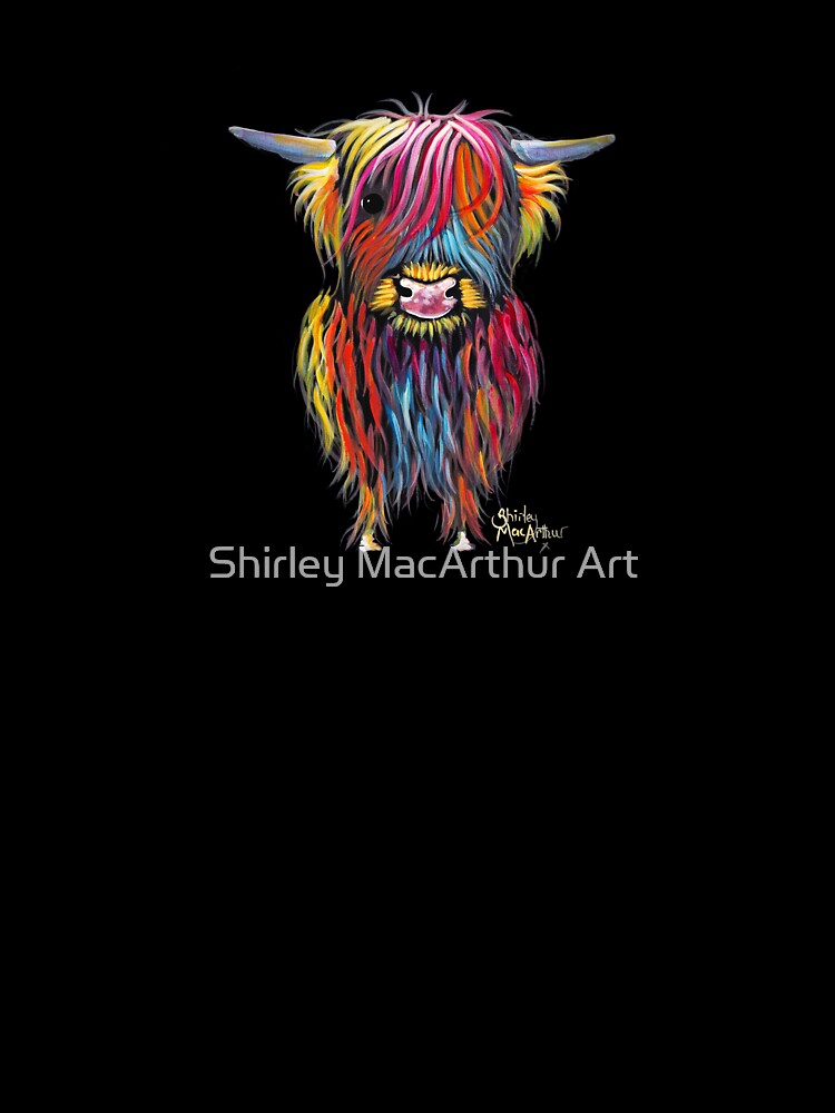 Scottish Hairy Highland Cow ' BRAVE ONe ' by Shirley MacArthur by Shirley MacArthur Art