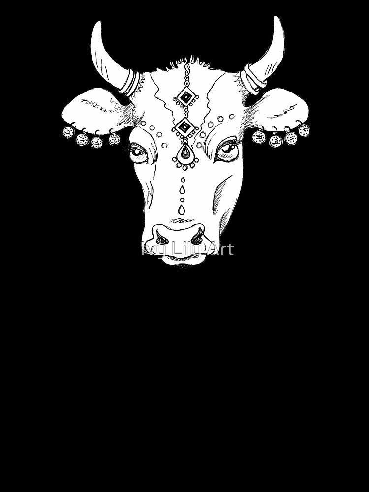 Cute and Pretty Indian Cow Sketch by Ivy Lily Art