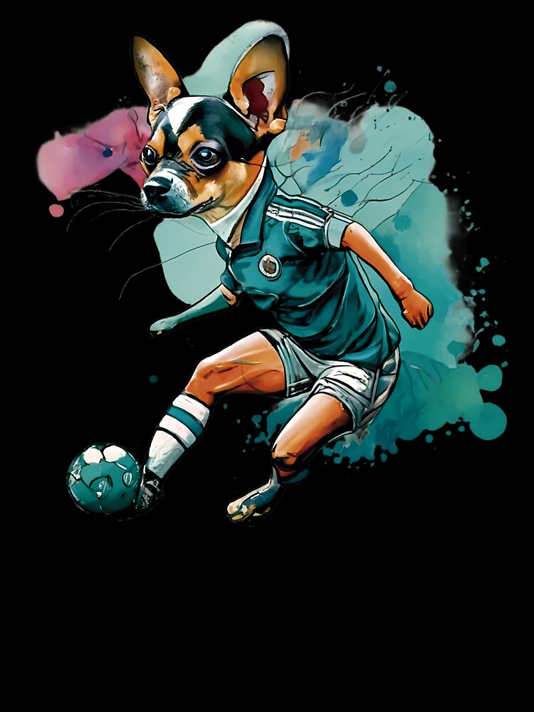 chihuahua dog playing soccer by Furrifico