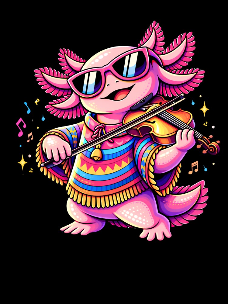 Artistic Axolotl Playing Violin – Elegant Pop Art Music Illustration by ColorSplash123